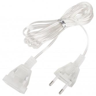 Удлинитель для электрогирлянд 3м, прозрачный шнур, пакет, ЗОЛОТАЯ СКАЗКА, 592554 Удлинитель для электрогирлянд 3м, прозрачный шнур, пакет, ЗОЛОТАЯ СКАЗКА, 592554