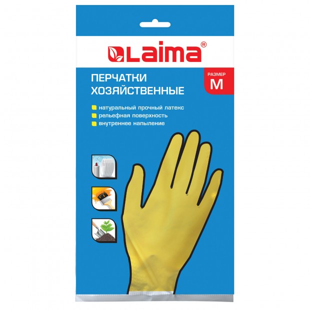 Перчатки МНОГОРАЗОВЫЕ латексные LAIMA Перчатки МНОГОРАЗОВЫЕ латексные LAIMA