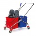 Тележка уборочная BRABIX, 2 съемных ведра 25 л, механический отжим, металлический каркас, 601499 Тележка уборочная BRABIX, 2 съемных ведра 25 л, механический отжим, металлический каркас, 601499