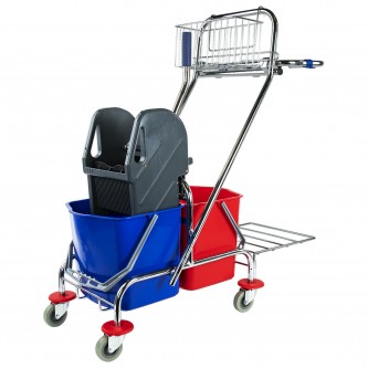 Тележка уборочная BRABIX, 2-съемных ведра по 15 л, отжим, корзина, держатель для мусорного мешка с поддерживающей платформой, 601500 Тележка уборочная BRABIX, 2-съемных ведра по 15 л, отжим, корзина, держатель для мусорного мешка с поддерживающей платформой, 601500