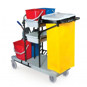 Тележка уборочная BRABIX, ведра 2х20 л, 2х11 л, механический отжим, держатель для мешка, мешок, 2 поддона, 601501 Тележка уборочная BRABIX, ведра 2х20 л, 2х11 л, механический отжим, держатель для мешка, мешок, 2 поддона, 601501