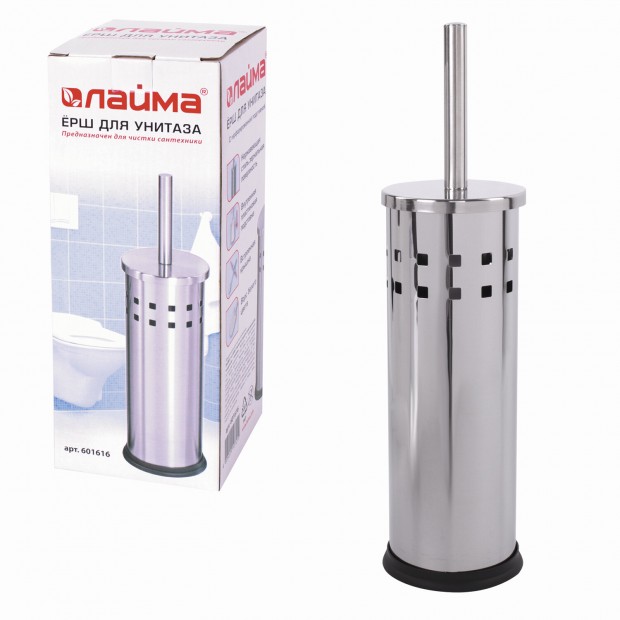 Ерш для унитаза LAIMA, с подставкой, нержавеющая сталь, зеркальный, 601616 Ерш для унитаза LAIMA, с подставкой, нержавеющая сталь, зеркальный, 601616
