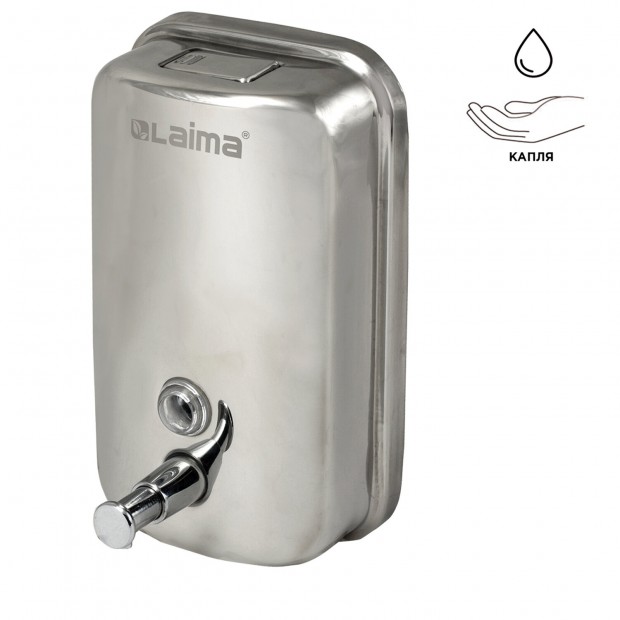 Дозатор для жидкого мыла LAIMA BASIC, 1 л, нержавеющая сталь, зеркальный, 601796 Дозатор для жидкого мыла LAIMA BASIC, 1 л, нержавеющая сталь, зеркальный, 601796