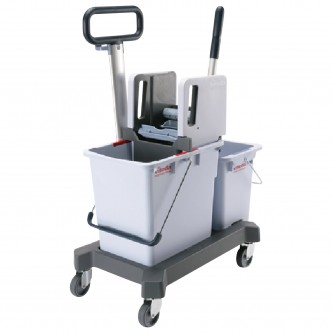 Тележка уборочная VILEDA, 2 съемных ведра 25 л+10 л, платформа, с транспортной ручкой, вертикальный отжим, 149099 Тележка уборочная VILEDA, 2 съемных ведра 25 л+10 л, платформа, с транспортной ручкой, вертикальный отжим, 149099