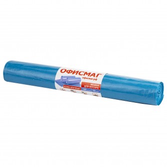 Мешки для мусора 120 л синие в рулоне 10 шт. особо прочные, ПВД 40 мкм, 70х110 см, ОФИСМАГ, 602929 Мешки для мусора 120 л синие в рулоне 10 шт. особо прочные, ПВД 40 мкм, 70х110 см, ОФИСМАГ, 602929