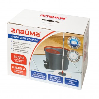 Комплект для уборки: швабра, ведро 14 л/7 л с отжимом и педалью, 2 круглые насадки-кольцо, LAIMA, 603622 Комплект для уборки: швабра, ведро 14 л/7 л с отжимом и педалью, 2 круглые насадки-кольцо, LAIMA, 603622