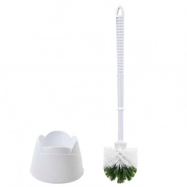 Ерш для унитаза ЛЮБАША, с подставкой, пластик, белый, 603627 Ерш для унитаза ЛЮБАША, с подставкой, пластик, белый, 603627