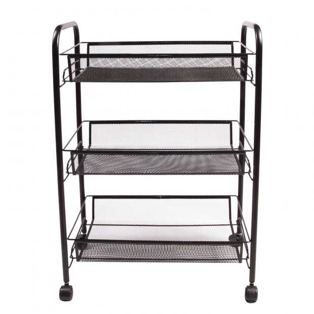 Этажерка (тележка) BRABIX офисно-бытовая 3 яруса, на колесах, металл, черная, 43,5х26х62,5 см, 603751 Этажерка (тележка) BRABIX офисно-бытовая 3 яруса, на колесах, металл, черная, 43,5х26х62,5 см, 603751