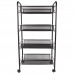 Этажерка (тележка) BRABIX офисно-бытовая 4 яруса, на колесах, металл, черная, 43,5х26х83,5 см, 603753 Этажерка (тележка) BRABIX офисно-бытовая 4 яруса, на колесах, металл, черная, 43,5х26х83,5 см, 603753