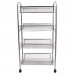 Этажерка (тележка) BRABIX офисно-бытовая 4 яруса, на колесах, металл, серебристая, 43,5х26х83,5 см, 603754 Этажерка (тележка) BRABIX офисно-бытовая 4 яруса, на колесах, металл, серебристая, 43,5х26х83,5 см, 603754