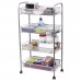 Этажерка (тележка) BRABIX офисно-бытовая 4 яруса, на колесах, металл, серебристая, 43,5х26х83,5 см, 603754 Этажерка (тележка) BRABIX офисно-бытовая 4 яруса, на колесах, металл, серебристая, 43,5х26х83,5 см, 603754