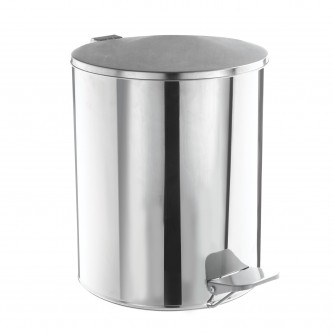 Ведро мусорное с педалью 15 литров, УСИЛЕННОЕ, хром, нержавеющая сталь, ТИТАН Ведро мусорное с педалью 15 литров, УСИЛЕННОЕ, хром, нержавеющая сталь, ТИТАН