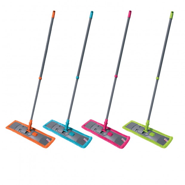 Швабра с флаундером 40 см, телескопический черенок 130 см, еврорезьба, МОП микрофибра (ТИП К), YORK 