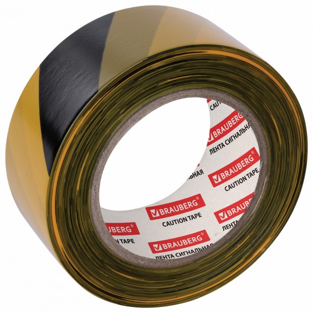 Лента оградительная сигнальная желто-черная, 50 мм х 200 м, BRAUBERG Лента оградительная сигнальная желто-черная, 50 мм х 200 м, BRAUBERG