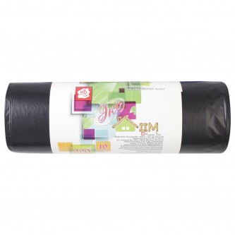 Мешки для мусора 220 л, черные, в рулоне 10 шт., ПВД, 29 мкм, 83х110 см, КБ, 