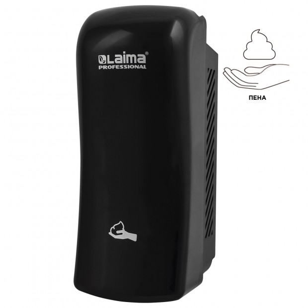 Дозатор для мыла-пены LAIMA PROFESSIONAL ORIGINAL, НАЛИВНОЙ, 0,8 л, черный, ABS-пластик, 605777 Дозатор для мыла-пены LAIMA PROFESSIONAL ORIGINAL, НАЛИВНОЙ, 0,8 л, черный, ABS-пластик, 605777