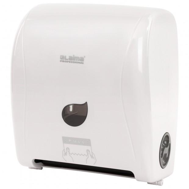 Диспенсер для полотенец в рулонах LAIMA PROFESSIONAL ECO (Система H1), механический, белый, ABS-пластик, 606550 Диспенсер для полотенец в рулонах LAIMA PROFESSIONAL ECO (Система H1), механический, белый, ABS-пластик, 606550