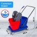 Тележка уборочная BRABIX, 2 съемных ведра 23 л, механический отжим, пластиковый каркас, 606659 Тележка уборочная BRABIX, 2 съемных ведра 23 л, механический отжим, пластиковый каркас, 606659