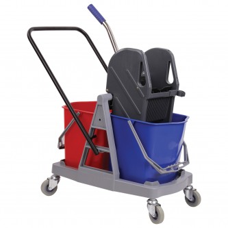 Тележка уборочная BRABIX, 2 съемных ведра 17 л, механический отжим, пластиковый каркас, 606660 Тележка уборочная BRABIX, 2 съемных ведра 17 л, механический отжим, пластиковый каркас, 606660