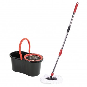 Комплект для уборки: швабра, ведро 7 л/5 л с отжимом центрифуга, 2 насадки, черный, LAIMA, 607487 Комплект для уборки: швабра, ведро 7 л/5 л с отжимом центрифуга, 2 насадки, черный, LAIMA, 607487