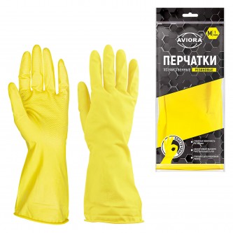 Перчатки МНОГОРАЗОВЫЕ латексные AVIORA, хлопчатобумажное напыление, размер M (средний), желтые, вес 35 г, 402-567 Перчатки МНОГОРАЗОВЫЕ латексные AVIORA, хлопчатобумажное напыление, размер M (средний), желтые, вес 35 г, 402-567