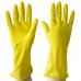 Перчатки МНОГОРАЗОВЫЕ латексные AVIORA, хлопчатобумажное напыление, размер M (средний), желтые, вес 35 г, 402-567