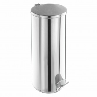 Ведро мусорное с педалью 30 литров, УСИЛЕННОЕ, кольцо под мешок, хром, нержавеющая сталь, ТИТАН Ведро мусорное с педалью 30 литров, УСИЛЕННОЕ, кольцо под мешок, хром, нержавеющая сталь, ТИТАН