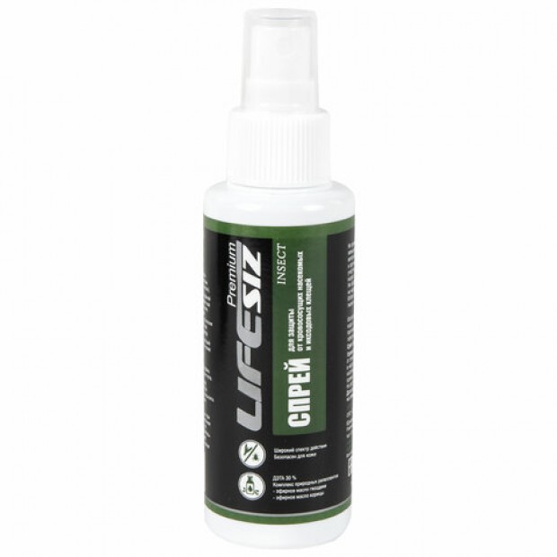 Спрей для кожи защитный 100 мл LIFESIZ от клещей, комаров, москитов, слепней Спрей для кожи защитный 100 мл LIFESIZ от клещей, комаров, москитов, слепней