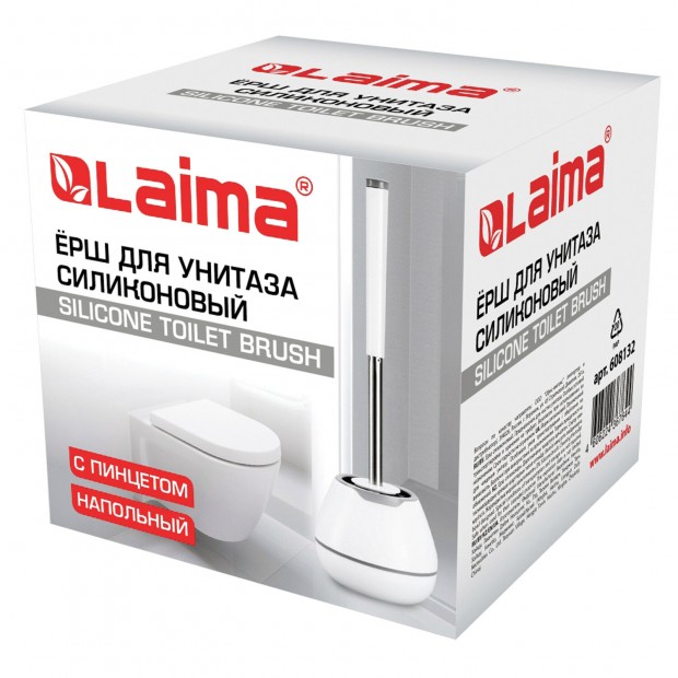 Ершик для унитаза силиконовый STANDART TYPE (овальный) напольный, с пинцетом, LAIMA, 608132 Ершик для унитаза силиконовый STANDART TYPE (овальный) напольный, с пинцетом, LAIMA, 608132