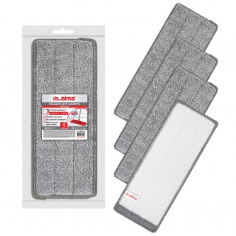 Насадки МОП для швабры (кармашки с 1-й стороны) КОМПЛЕКТ 4 шт., микрофибра, 33х12,5 см, LAIMA, 608145 Насадки МОП для швабры (кармашки с 1-й стороны) КОМПЛЕКТ 4 шт., микрофибра, 33х12,5 см, LAIMA, 608145