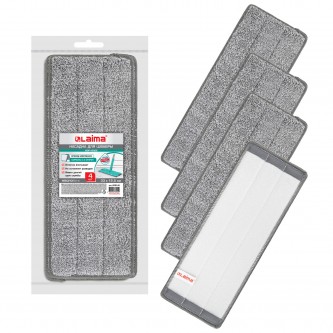 Насадки МОП для швабры (кармашки с 2-х сторон) КОМПЛЕКТ 4 шт., микрофибра, 33х12,5 см, LAIMA, 608146 Насадки МОП для швабры (кармашки с 2-х сторон) КОМПЛЕКТ 4 шт., микрофибра, 33х12,5 см, LAIMA, 608146