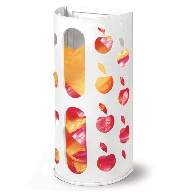 Держатель контейнер корзина APPLE для пакетов, мешков, бахил, 37,5х16х13 см, белый, LAIMA, 608368 Держатель контейнер корзина APPLE для пакетов, мешков, бахил, 37,5х16х13 см, белый, LAIMA, 608368