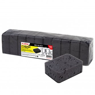 Губки для посуды BIG BLACK 95х70х35 мм КОМПЛЕКТ 10 шт., КРУПНОПОРИСТЫЙ поролон/абразив LAIMA, 608650 Губки для посуды BIG BLACK 95х70х35 мм КОМПЛЕКТ 10 шт., КРУПНОПОРИСТЫЙ поролон/абразив LAIMA, 608650