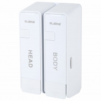 Дозатор двойной 2х0,38 л для жидкого мыла/шампуня/геля LAIMA ULTRA, НАЛИВНОЙ, белый, 609107, MD-9029W-2 Дозатор двойной 2х0,38 л для жидкого мыла/шампуня/геля LAIMA ULTRA, НАЛИВНОЙ, белый, 609107, MD-9029W-2