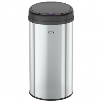 Ведро для мусора СЕНСОРНОЕ 12 л, нержавеющая сталь, черная матовая крышка, питание от 4-х батареек AA (не входят в комплект), LAIMA, 609326