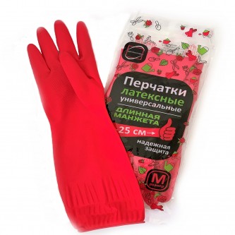 Перчатки МНОГОРАЗОВЫЕ латексные ДЛИННАЯ МАНЖЕТА 25 см КРАСНЫЕ, размер M (средний), вес 80 г, КП, 133332 Перчатки МНОГОРАЗОВЫЕ латексные ДЛИННАЯ МАНЖЕТА 25 см КРАСНЫЕ, размер M (средний), вес 80 г, КП, 133332