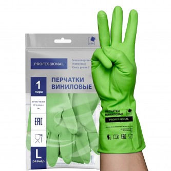 Перчатки МНОГОРАЗОВЫЕ виниловые ЗЕЛЕНЫЕ усиленные ГИПОАЛЛЕРГЕННЫЕ, ТР ТС, PROFESSIONAL, размер L (большой), вес 90 г, ADM, 31159 Перчатки МНОГОРАЗОВЫЕ виниловые ЗЕЛЕНЫЕ усиленные ГИПОАЛЛЕРГЕННЫЕ, ТР ТС, PROFESSIONAL, размер L (большой), вес 90 г, ADM, 31159