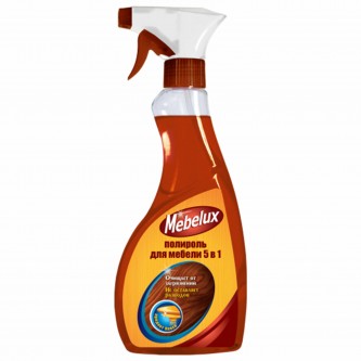Полироль для мебели для любых поверхностей с распылителем 500 мл, MEBELUX 5 в 1, 4600104032356 Полироль для мебели для любых поверхностей с распылителем 500 мл, MEBELUX 5 в 1, 4600104032356