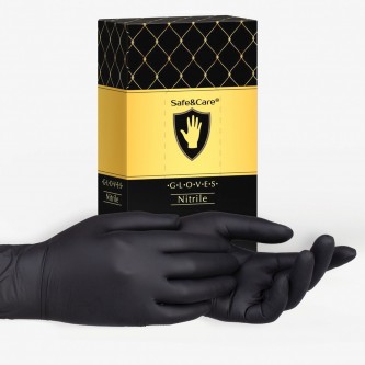 Перчатки нитриловые одноразовые 50 пар (100 шт.), размер M (средний), черные, SAFE&CARE, ZN318 Перчатки нитриловые одноразовые 50 пар (100 шт.), размер M (средний), черные, SAFE&CARE, ZN318