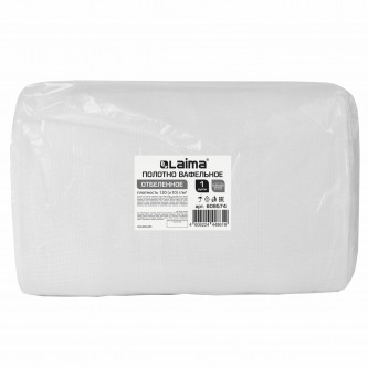 Полотно ВАФЕЛЬНОЕ отбеленное, рулон 0,45х60 м, в пакете, плотность 120 (±10) г/м2, LAIMA, 609574 Полотно ВАФЕЛЬНОЕ отбеленное, рулон 0,45х60 м, в пакете, плотность 120 (±10) г/м2, LAIMA, 609574