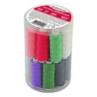 Нитки швейные 40/2 200 м, полиэстер, НАБОР 24 цвета, в ПОДАРОК набор игл, DEVELIA (Девелиа), 609624 Нитки швейные 40/2 200 м, полиэстер, НАБОР 24 цвета, в ПОДАРОК набор игл, DEVELIA (Девелиа), 609624