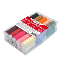 Нитки швейные 40/2 200 м, полиэстер, НАБОР 30 цветов, в ПОДАРОК набор игл, DEVELIA (Девелиа), 609626 Нитки швейные 40/2 200 м, полиэстер, НАБОР 30 цветов, в ПОДАРОК набор игл, DEVELIA (Девелиа), 609626