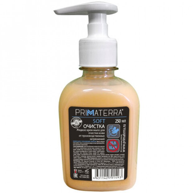 Мыло-крем жидкое 250 мл, PRIMATERRA SOFT, для очистки от производственных загрязнений Мыло-крем жидкое 250 мл, PRIMATERRA SOFT, для очистки от производственных загрязнений