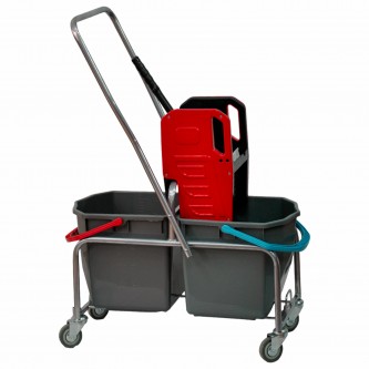 Тележка уборочная Eco-Force, 2 съемных ведра по 25 л, отжим, металлический каркас, бесшумные колеса, 22EF/2 Тележка уборочная Eco-Force, 2 съемных ведра по 25 л, отжим, металлический каркас, бесшумные колеса, 22EF/2