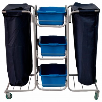 Тележка уборочная Eco-Force МНОГОФУНКЦИОНАЛЬНАЯ (отель, кафе, столовые, офис), 3 поддона, 2 держателя и основания для мешка, 2 мешка, 26EF/4 Тележка уборочная Eco-Force МНОГОФУНКЦИОНАЛЬНАЯ (отель, кафе, столовые, офис), 3 поддона, 2 держателя и основания для мешка, 2 мешка, 26EF/4