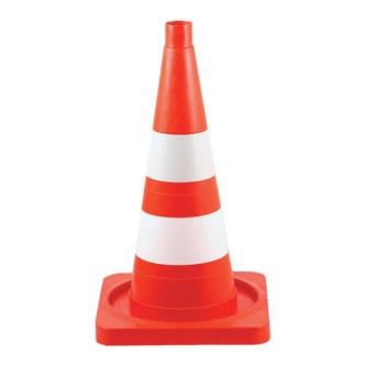 Конус сигнальный дорожный 510 мм с белой и светоотражающей полосами Конус сигнальный дорожный 510 мм с белой и светоотражающей полосами