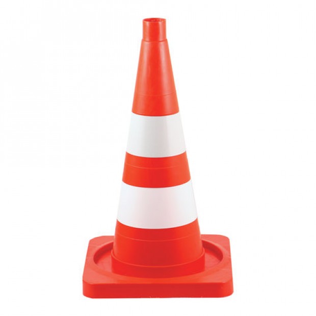 Конус сигнальный дорожный 510 мм с белой и светоотражающей полосами Конус сигнальный дорожный 510 мм с белой и светоотражающей полосами