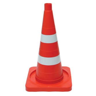 Конус сигнальный дорожный 510 мм с двумя светоотражающими полосами, упругий Конус сигнальный дорожный 510 мм с двумя светоотражающими полосами, упругий
