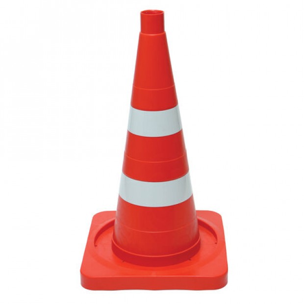 Конус сигнальный дорожный 510 мм с двумя светоотражающими полосами, упругий Конус сигнальный дорожный 510 мм с двумя светоотражающими полосами, упругий