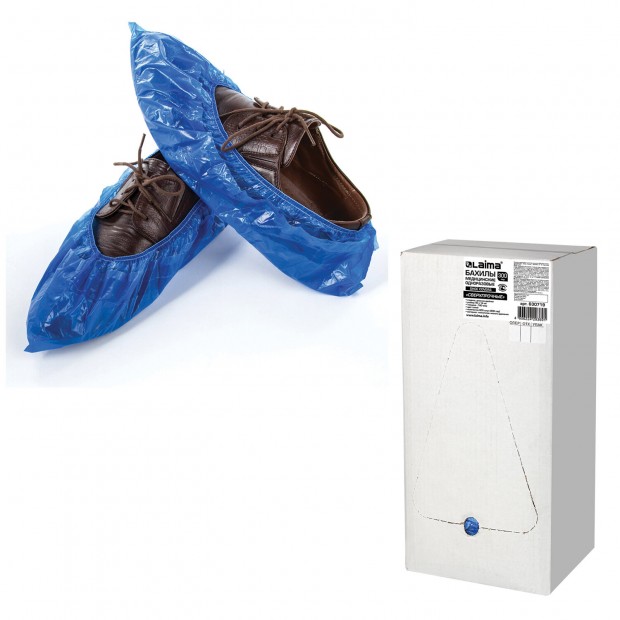 Бахилы КОМПЛЕКТ 600 шт. (300 пар), СВЕРХПРОЧНЫЕ, двойная резинка, 40х14 см, 100 мкм, 10 г, LAIMA, 630719 Бахилы КОМПЛЕКТ 600 шт. (300 пар), СВЕРХПРОЧНЫЕ, двойная резинка, 40х14 см, 100 мкм, 10 г, LAIMA, 630719